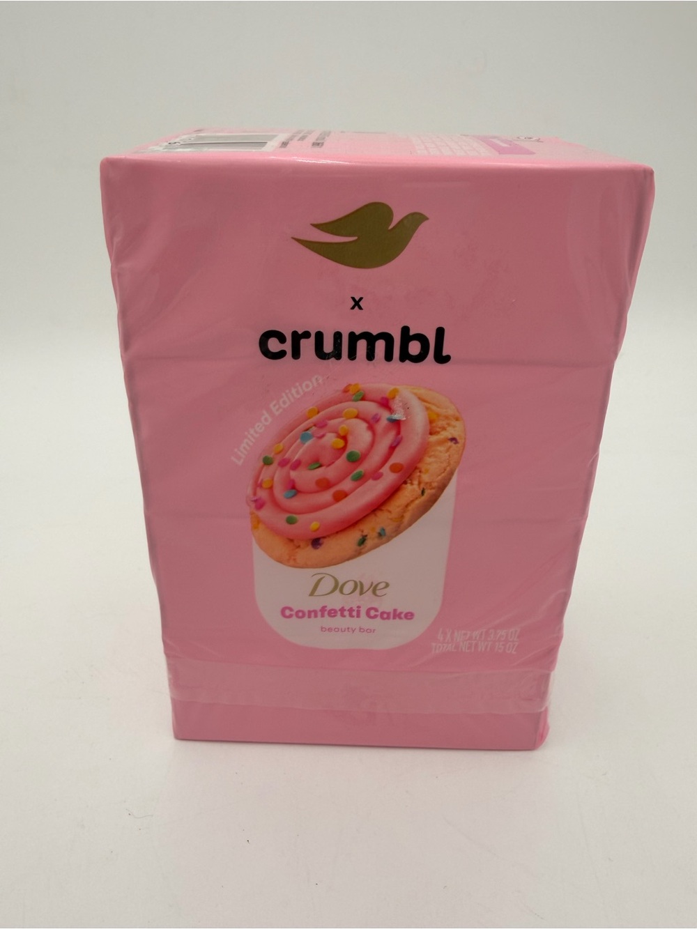 4 Pack Dove Crumbl Confetti Cake Beauty Bar     Pink